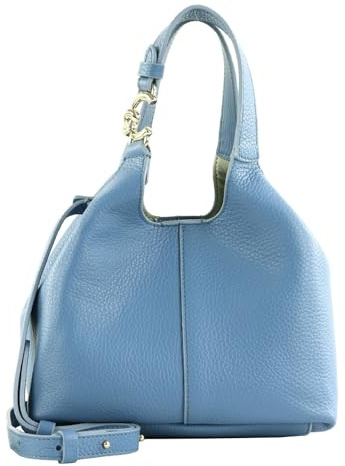 Coccinelle Leder Handtasche Umhängetasche C-Easy Crossbody Bag Azul blau