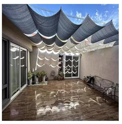 JUCCJUXIN Couverture Escamotable D'ombre D'auvent De Pergola,Extérieur Rétractable Couverture De Voile D'ombrage avec Kit De Montage,pour L'arrière-Cour Pont Solarium,Grey(W1.3*L4m/W4.26*L13.12ft)