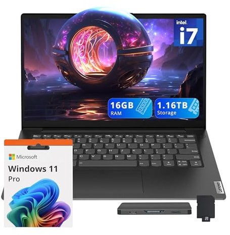 Lenovo V14 Computer portatile aziendale FHD da 14 pollici, Intel i7-13620H, 16 GB di RAM DDR4, memoria da 1,16 TB (SSD da 1 TB+set docking station da 160 GB), grafica Intel UHD, Wi-Fi 6, webcam
