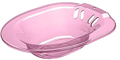 KiBcsLic Toiletten Sitzbad 2000 Ml mit Spülung, Hüftbecken, Bidet, Vermeidung des Hockens, Toilettenwanne, Abflusslöcher, Aufhängbarer Dampfsitz, Sitzbadewanne, Rosa