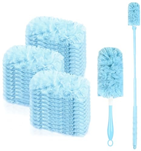 Homshsjhkis 32 Piezas Plumero Atrapapolvo Kit, Plumeros Antiestático para Swiffer Recambios para Limpiar 360 Grados Los Muebles, Pelo de Animales, Polvo, Suciedad de Persianas