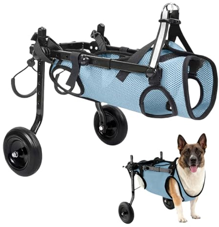 Kleiner Hunderollstuhl hinterbeine, Hunderollstuhl für Hinterbeine, Hund/Katze/Haustier-Rollstuhl, Unterstützt die Heilung, Hundewagen/Rollstuhl für Verletzte & Schwäche der Hinterbeine (Hellblau S)