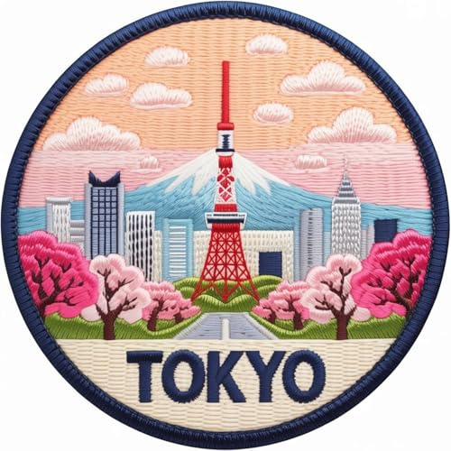 Tokyo Japan Patch bestickt zum Aufbügeln oder Aufnähen (7,6 cm) Reise Asien Souvenir Geschenk Patches