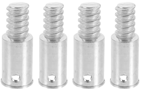 STAHAD 4pcs Threaded Broom Handle Adapters in Silver Aluminium Alloy, Quick Installation and Heavy Duty Replacement Tips for Mop and Brush Handles, Suitable for Home and Commercial