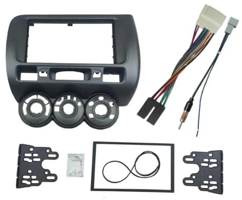 Für Jazz Für City Radio Fascia Doppel Din DVD Stereo CD Panel Mount Installation Trim Kit Rahmen Lünette Autoradio Radioblende(Left wheel 2 din I*SO)