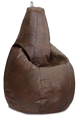 Happers Sitzsack Birne aus Kunstleder Indoor Braun XXL