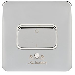 Schneider Electric GGBL1013WPC Lisse Screwless Deco 10A 3P Isolator Switch WPC, 240 V, Polished Chrome