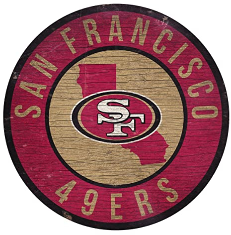San Francisco 49ers Holzschild 30,5 cm rund State Design