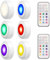 LEDGLE RGB Schrankleuchten LED Spot Batteriebetrieben Nachtlicht mit Fernbedienung, 4 Farbmodi, 50lm, 3W, 6er Set
