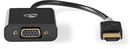HDMI -Kabel - HDMI Stecker - VGA Buchse / 3.5 mm Buchse - 1080p - Vergoldet - 0.20 m - Gerade - PVC - Anthrazit - Verpackung mit Sichtfenster und Eurolochung