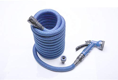 NATUUR Manguera Riego Extensible Tricapa Conectores+Pistola 8 Funciones Azul 5-15MT