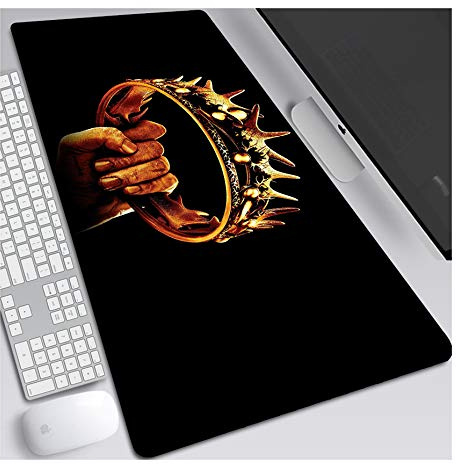 Mouse Mat Game of Thrones XXL Anime Mouse Pad, Speed Gaming Mouse Mat, Extra Large 900 x 400 x 3mm, Water-Resistant Mousepad with Non-Slip Rubber Base,Smooth Cloth Surface for computer PC, A