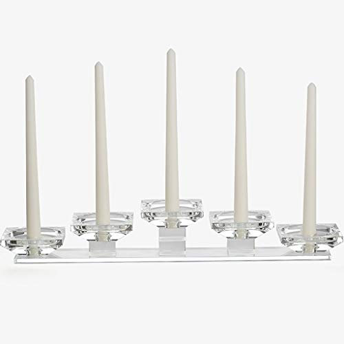 MYBA Cristaux en Verre Bougeoir for la cérémonie de Mariage Parti Centerpiece Décoration Transparent Cinq-tête Candlestick Chandelier Bougeoirs (Color : Clear)