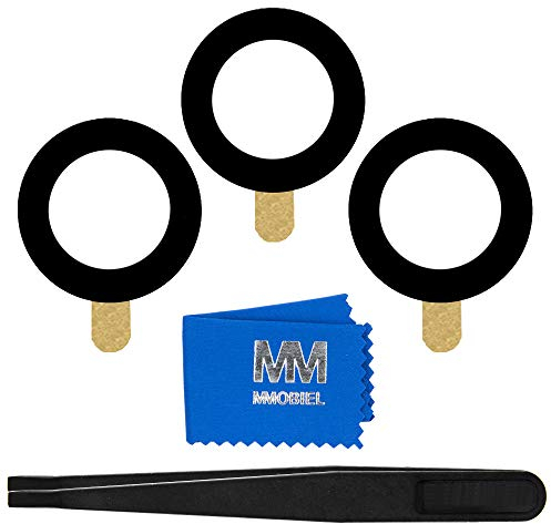 MMOBIEL Back Rück Kamera Glas Linse Ersatz Kompatibel mit Samsung Galaxy S21+ / S21 5G / S21 - Hinten Rückseite Camera Scheibe - Inkl. Kleber, Pinzette und Tuch - Schwarz