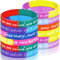 Kasyat 32 Stück Inspirierende Gummi Armbänder Motivierende Zitat Silikon Armbänder Farbige Elastische Armreifen Verschiedene Unisex Handgelenk Bänder für Erwachsene Party
