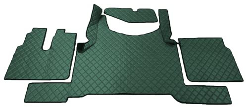 KRAM-TRUCK Auto Fußmatten Kompatibel mit Man TGX ab 2021 Automatik, Grün, Schwamm Kunstleder 1 cm, Hygienezertifikat, Komfortable Bezüge
