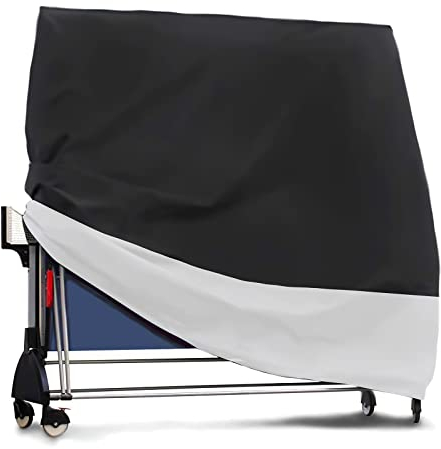 Coverify Housse de table de ping-pong en tissu Oxford 300D imperméable, coupe-vent, anti-UV et résistante aux déchirures pour intérieur et extérieur Noir 165 x 85 x 165 cm