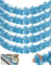 5x Ice Blue Tinsel Garlands 2M - Light Blue Chunky Fine Cut Christmas Tree Decoration, Thick and Thin Blue Garlands for Xmas Party and Home Decoration