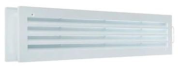 White Bathroom Door Air Vent Grille / 450mm x 91mm / Two Sided Plastic Door Ventilation Cover/Screw Fixing