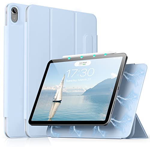 aoub Hülle für iPad Air 11 Zoll 2025 M3/2024 M2 7./ 6. Generation, Hülle für iPad Air 5./ 4. Generation 2022/2020 10,9 Zoll Schutzhülle, Magnetic Case, Unterstützt Pencil Pro/ 2. Gen, Hellblau