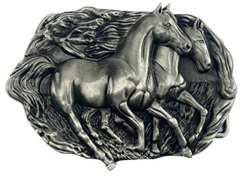 Lkmy Herren-Gürtelschnalle, 3D-Gürtelschnalle, Western-Cowboy-Vintage-Gürtelschnalle, Jeans-Accessoire für Männer und Frauen, Vatertag, Weihnachten, Geburtstagsgeschenk, Pferde2