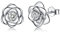 Sterling Silver Stud Earrings for women, Silver Flower Cubic Zirconia Hypoallergenic Helix Cartilage Earrings Jewelry Gifts for Girls