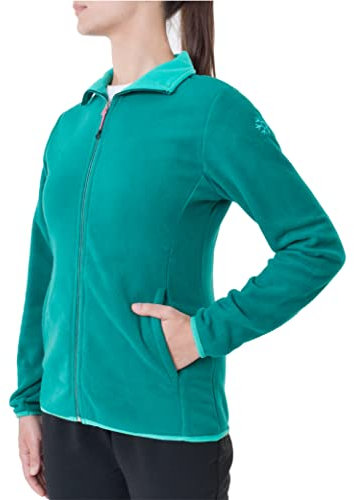 BESTLAKE BLK Felpa in Pile da Donna con Tasche Invernale Giacchetto da Trekking Escursionismo con Cerniera Ed Elastico in Vita (as6, Alpha, l, Regular, Regular, Standard, Verde, L)