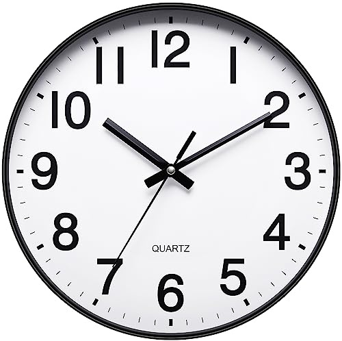KSYOU 12 Inch Round Wall Clock Silent & Non-Ticking Simple Wall Clock Operated for Living Room Bedroom Kitchen(30 cm/ 12)