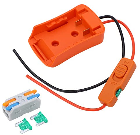 Oumefar Battery Adapter Dock Power Converter with 30A Switch Terminal for 18V 20V Lithium Batteries Electric Bike, Toy Car