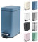 MSYU 5 Liter/1.3 Gallon Slim Small Trash Can with Lid Soft Close, Stainless Steel Garbage Can for Bathroom Bedroom Office, Rectangular Step Trash Bin with Removable Inner Waste Basket (Blue)