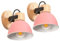 iDEGU 2 Stücke Wandleuchten Innen Vintage Wandlampe aus Holz und Eisen Industrie Design Lampe Retro Wandstrahler Verstellbare Deckenleuchte Wandspot Wohnzimmer Schlafzimmer Küche (Rosa)