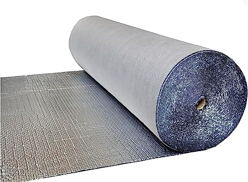 Aluminiumfolien-Isolierfolie, doppelte Aluminium-Luftpolsterfolie, doppelte Aluminiumfolien-Isolierrolle, Wärmedampfsperre, Isolierschild, kein Reißen, für Wände, Fenster, Garagen,
