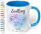 Sternzeichen Keramik-Tasse mit Namen, Datum und 12 Sternenbilder personalisiert – 330ml - Statement Kaffeebecher, kleine Geschenke für Kollegen Büro Geburtstag Weihnachten (Cambridge Blau)
