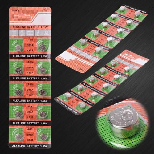 THP DEALS 10PCS Alkaline Battery Button Coin Cell AG5 LR754 393 SR754 193 546 RW28 48 Hearing Aid Earphone Watch Batteries