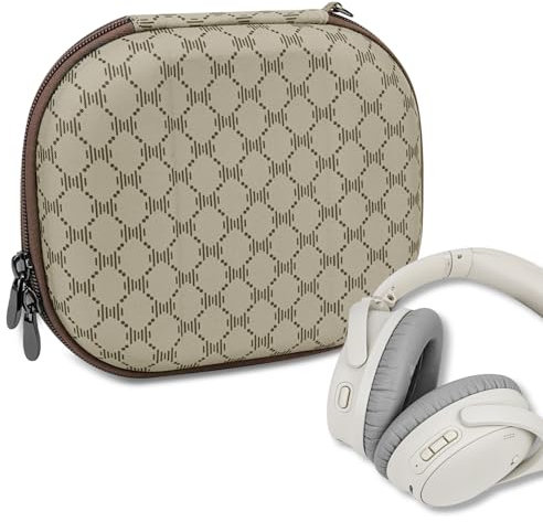 Geekria NOVA Headphones Case for On-Ear Headphones, Replacement Hard Shell Travel Carrying Bag with Cable Storage, Compatible with JBL, Sony, AKG, Skullcandy Headsets (Brown Pattern)