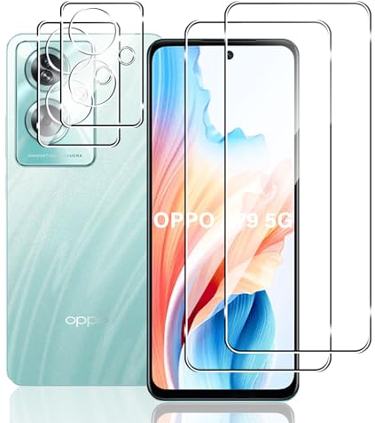 Mayfun Protector de Pantalla para OPPO A79 5G Protector, [2+2 Piezas] Cristal Templado y Protector de Lente de Cámara, 9H Dureza, Antiarañazos Vidrio Templado Film Protection