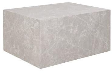 Lisa Design - Table Basse Pula Rectangulaire en Bois Beige avec Effet Marbre - Salon