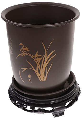 Milisten Abgerundete Orchideen-blumentöpfe Mit Untertasse Zum Abtropfen. Großzügige Pflanztöpfe Für Den Innenbereich. Kunststoff-pflanztöpfe Für Die Orchideengärtnerei
