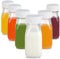 LIMILI Lot de 8 petites bouteilles de lait en verre transparent avec couvercles, 100 ml, réutilisables, pour boissons faites maison, pique-nique, voyage, école