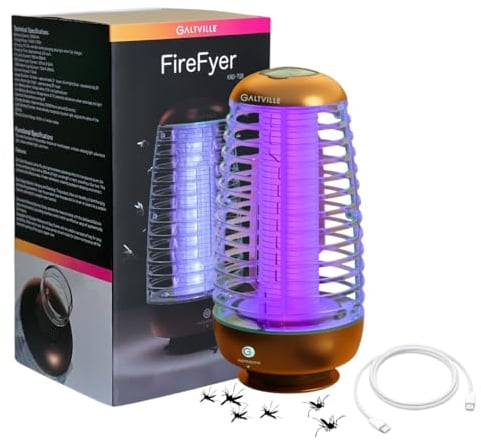 Galtville Lampe Anti Moustique Rechargeable - Prise Anti Moustique UV DIY avec Double Attraction - Lampe Camping Anti Moustique - Anti Mouche extérieur - Jardin avec Télécommande