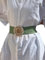 Ceinture femme paille large élastique pour robes ceinture femme vintage mode ceinture réglable adaptable à la figure Taille universelle Tissu osier vert, vert, Adaptable