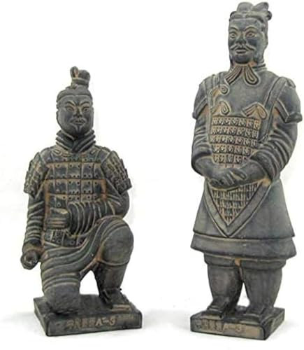 Statue de Soldat Chinois, Ensemble de Figurines de Guerrier Traditionnel en Terre Cuite Antique Xi'An, Souvenirs de Voyage en Chine 2 pièces