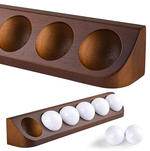 Tapeera Golfball-Vitrine, Wandhalterung, 12 Standard-Golfbälle, Schreibtisch-Dekoration, Golfball-Kollektion, Holzvitrine für Golfballsammler, Golfballhalter, 2 Stück