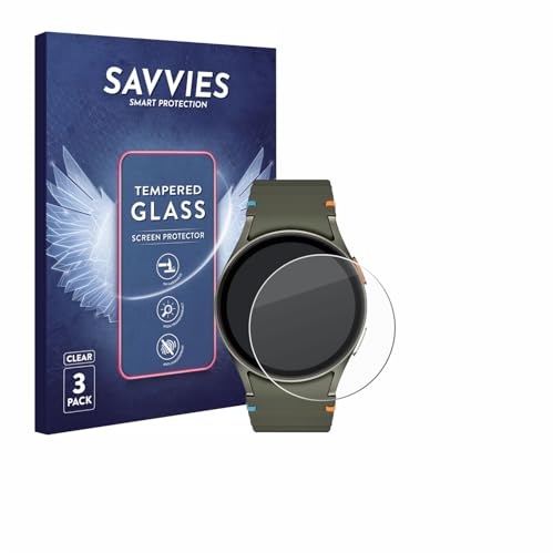 Savvies Panzer Schutz Glas für Samsung Galaxy Watch 7 (40 mm) (3 Stück) 9H Hartglas, Anti-Fingerprint, Displayschutz
