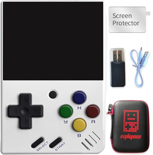 Miyoo Mini V4 Retro Game Console,Portable Handheld Video Game Console ,2.8 inch IPS Screen 750x560 Resolution Screen with 64GB Card 7000+ Games, Linux System (White, 64G)