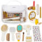 Mamabrum Kit Maquillage Enfant en Bois, 15 Pièces avec Trousse - Accessoires Jouet Cosmétique pour Filles 3+ Ans - Sèche-Cheveux, Miroir, Parfum - Jeu de Rôle