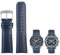 NVVVNX 22mm 23mm blaue Farbe echtes Leder Armband Armband Herrenarmband für Citizen AT8020-54L/JY8078 mit Faltschließe Armband(Blue blue silver,23mm)