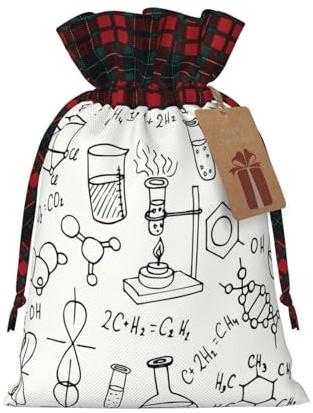 Chemie-Druck, Tragetasche mit Kordelzug, 11,9 x 17,5 cm, für Geschenke, Reisen und den täglichen Gebrauch, mit Kraft-Geschenkanhängern