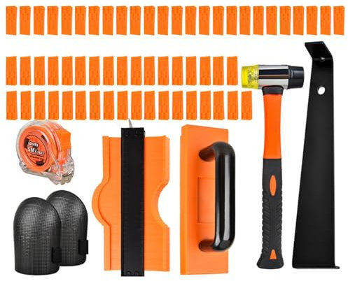 Laminate Flooring, Laminate Tools,107 Pieces Hardwood Flooring Tools, Flooring Installation Tools, Plank Flooring Tools Versatile Flooring Repair Kit for Home Improvement, 2011g