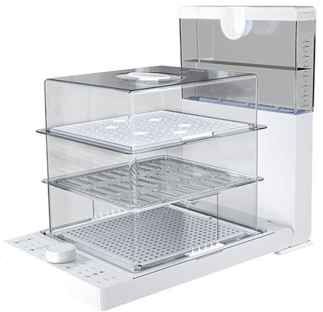 Vaporera Eléctrica For Verduras - Vaporera Digital De 3 Niveles con Capacidad 18,8 litros - Apagado Automático Y Temporizadorn60 Minutos, Vaporera Eléctrica Multifuncional, 1500W